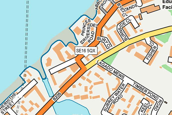 SE16 5QX map - OS OpenMap – Local (Ordnance Survey)