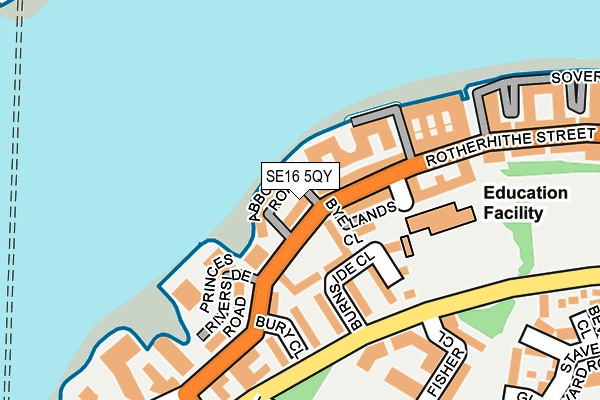 SE16 5QY map - OS OpenMap – Local (Ordnance Survey)