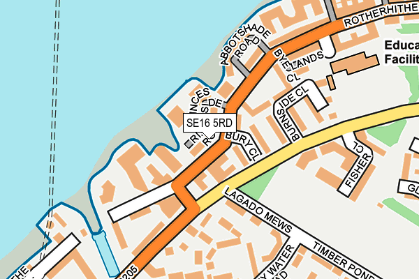 SE16 5RD map - OS OpenMap – Local (Ordnance Survey)