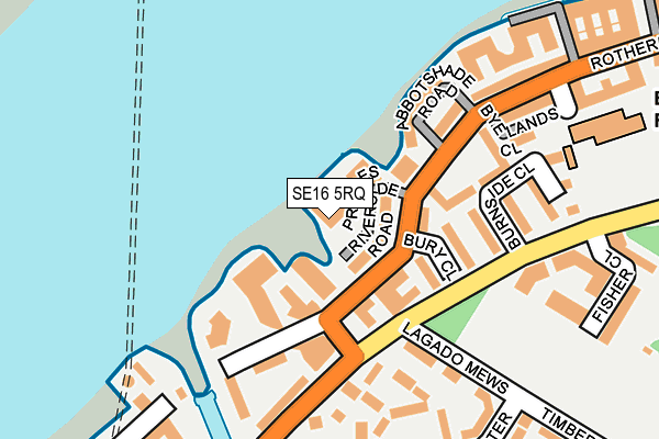 SE16 5RQ map - OS OpenMap – Local (Ordnance Survey)