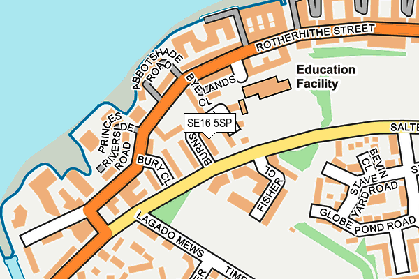 SE16 5SP map - OS OpenMap – Local (Ordnance Survey)