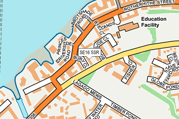SE16 5SR map - OS OpenMap – Local (Ordnance Survey)