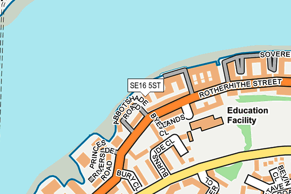 SE16 5ST map - OS OpenMap – Local (Ordnance Survey)