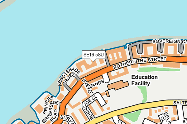 SE16 5SU map - OS OpenMap – Local (Ordnance Survey)