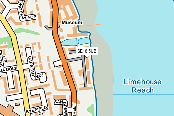 SE16 5UB map - OS OpenMap – Local (Ordnance Survey)