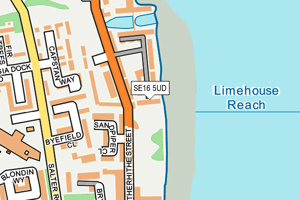 SE16 5UD map - OS OpenMap – Local (Ordnance Survey)