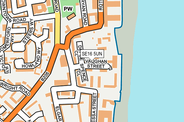 SE16 5UN map - OS OpenMap – Local (Ordnance Survey)