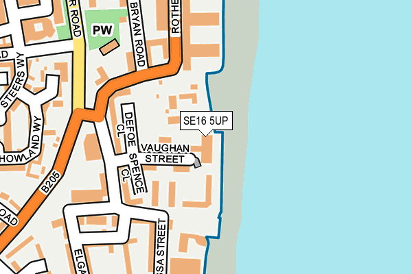 SE16 5UP map - OS OpenMap – Local (Ordnance Survey)