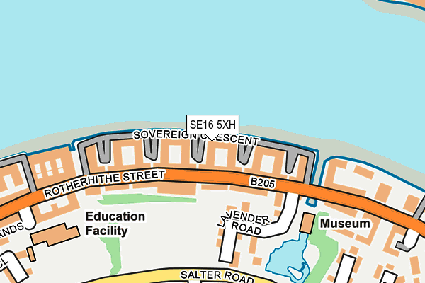 SE16 5XH map - OS OpenMap – Local (Ordnance Survey)