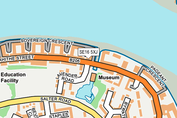 SE16 5XJ map - OS OpenMap – Local (Ordnance Survey)