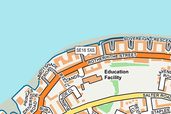SE16 5XS map - OS OpenMap – Local (Ordnance Survey)