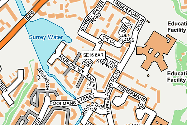SE16 6AR map - OS OpenMap – Local (Ordnance Survey)
