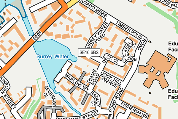SE16 6BS map - OS OpenMap – Local (Ordnance Survey)