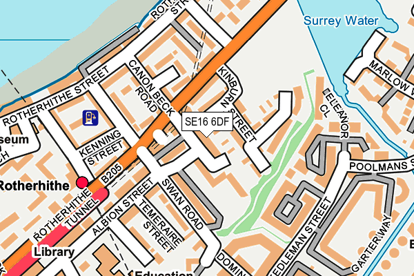 SE16 6DF map - OS OpenMap – Local (Ordnance Survey)