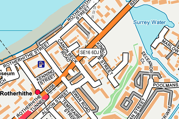 SE16 6DJ map - OS OpenMap – Local (Ordnance Survey)