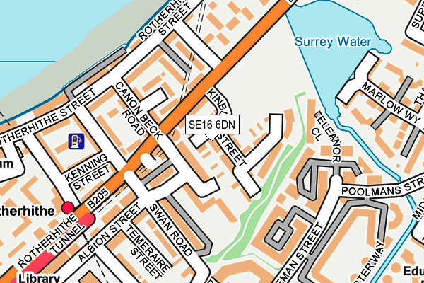 SE16 6DN map - OS OpenMap – Local (Ordnance Survey)