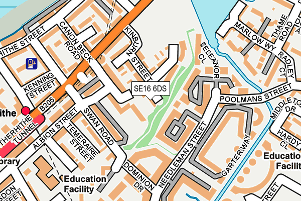 SE16 6DS map - OS OpenMap – Local (Ordnance Survey)