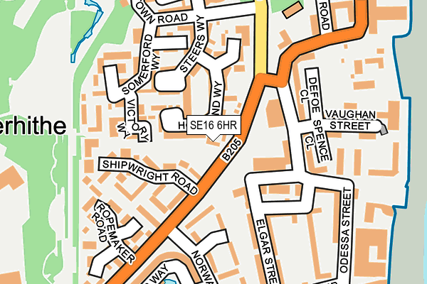 SE16 6HR map - OS OpenMap – Local (Ordnance Survey)