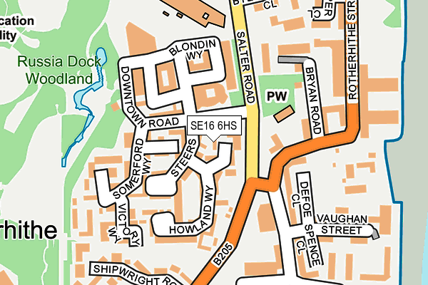 SE16 6HS map - OS OpenMap – Local (Ordnance Survey)