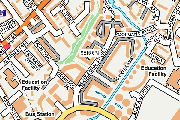 SE16 6PJ map - OS OpenMap – Local (Ordnance Survey)