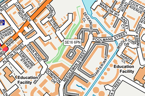 SE16 6PN map - OS OpenMap – Local (Ordnance Survey)