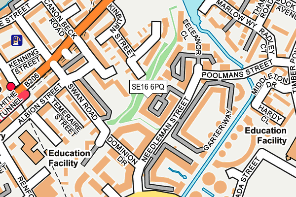 SE16 6PQ map - OS OpenMap – Local (Ordnance Survey)