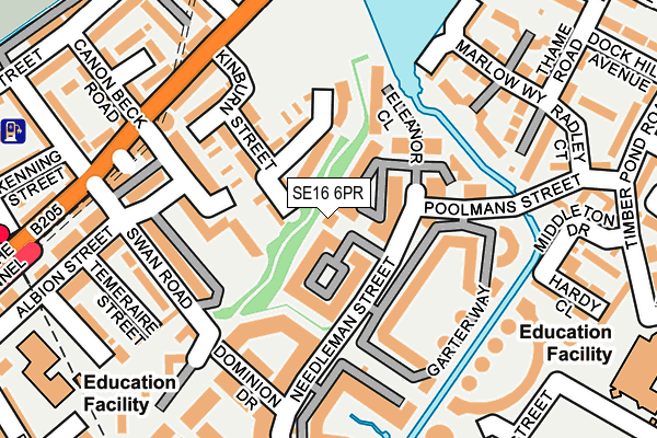 SE16 6PR map - OS OpenMap – Local (Ordnance Survey)