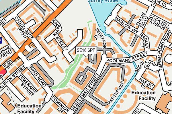 SE16 6PT map - OS OpenMap – Local (Ordnance Survey)