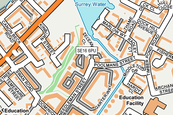 SE16 6PU map - OS OpenMap – Local (Ordnance Survey)