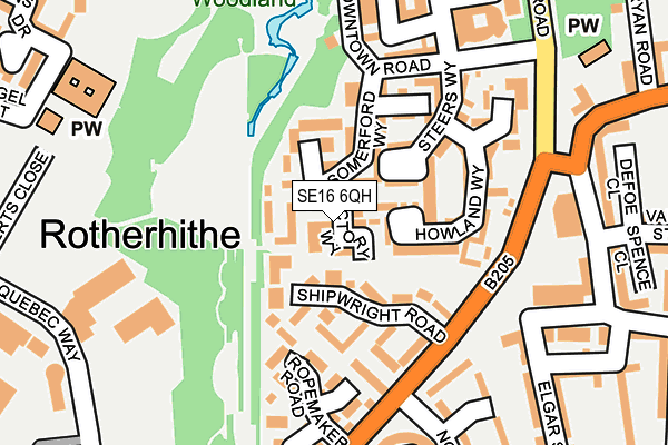 SE16 6QH map - OS OpenMap – Local (Ordnance Survey)