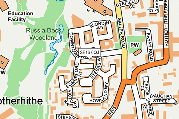 SE16 6QJ map - OS OpenMap – Local (Ordnance Survey)