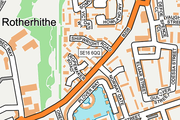 SE16 6QQ map - OS OpenMap – Local (Ordnance Survey)