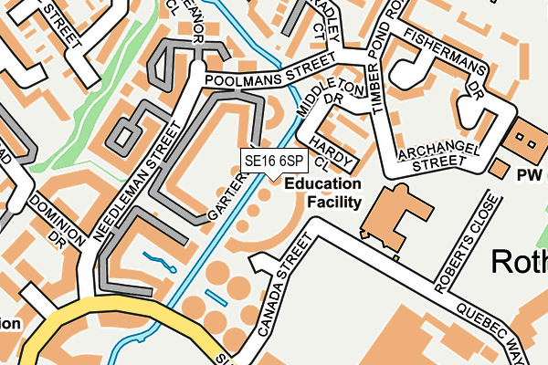 SE16 6SP map - OS OpenMap – Local (Ordnance Survey)