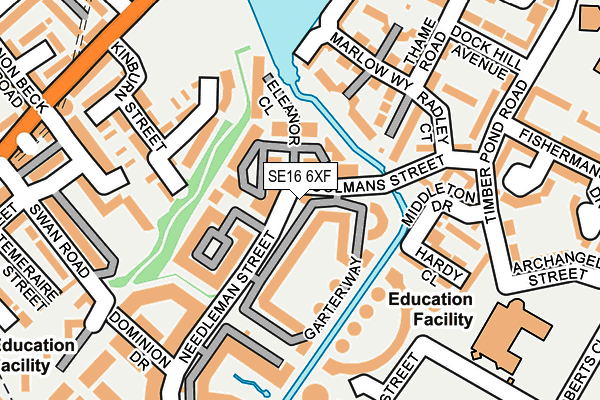SE16 6XF map - OS OpenMap – Local (Ordnance Survey)