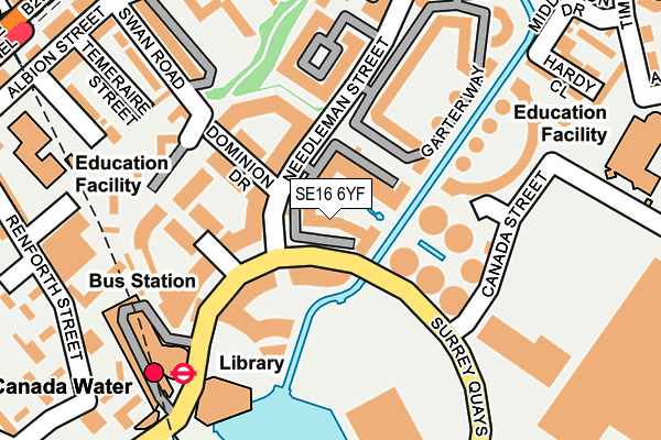 SE16 6YF map - OS OpenMap – Local (Ordnance Survey)