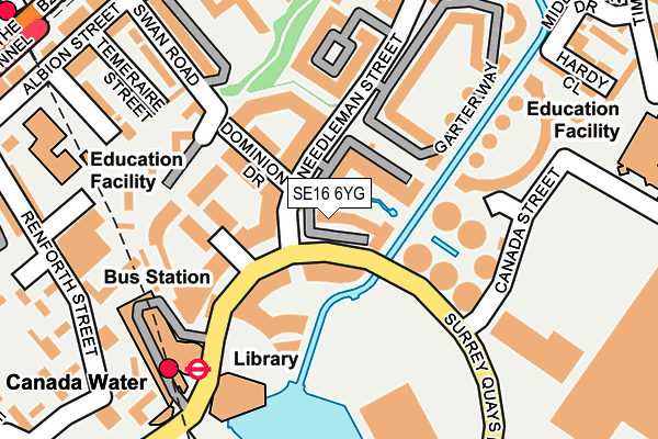 SE16 6YG map - OS OpenMap – Local (Ordnance Survey)