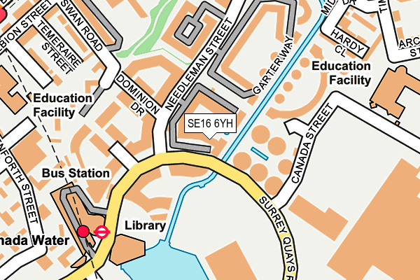 SE16 6YH map - OS OpenMap – Local (Ordnance Survey)