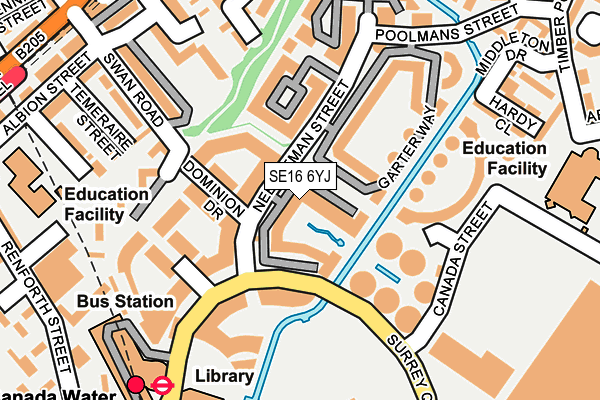 SE16 6YJ map - OS OpenMap – Local (Ordnance Survey)