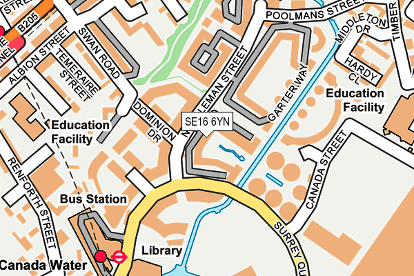 SE16 6YN map - OS OpenMap – Local (Ordnance Survey)
