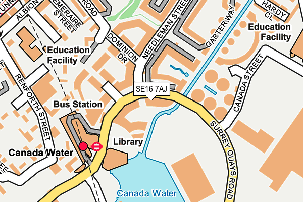SE16 7AJ map - OS OpenMap – Local (Ordnance Survey)