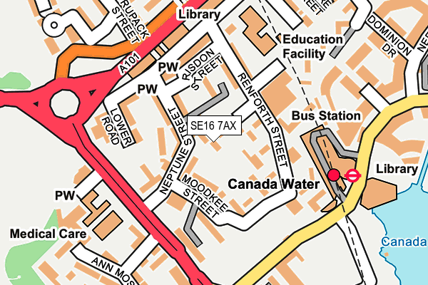 SE16 7AX map - OS OpenMap – Local (Ordnance Survey)