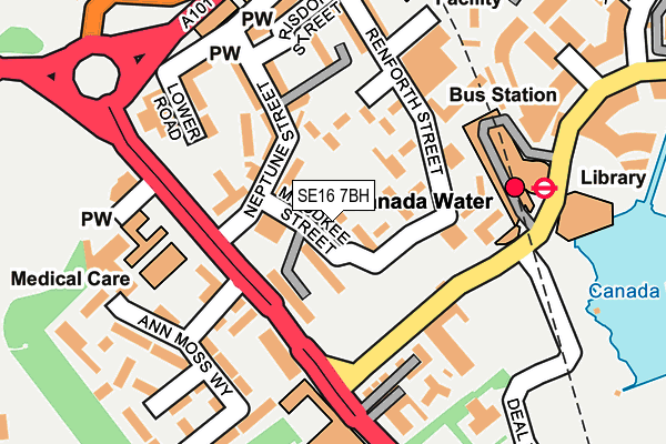 SE16 7BH map - OS OpenMap – Local (Ordnance Survey)