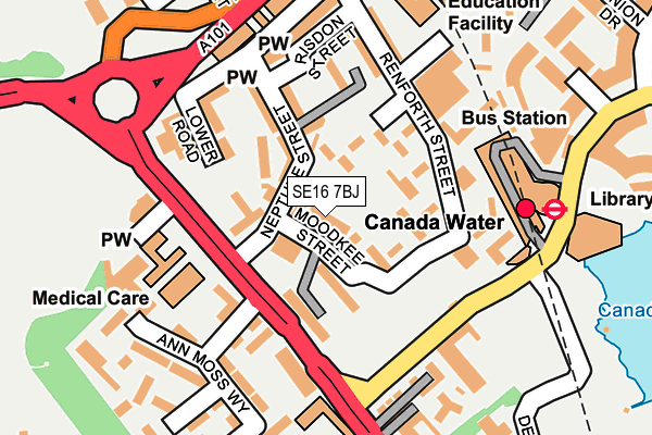 SE16 7BJ map - OS OpenMap – Local (Ordnance Survey)