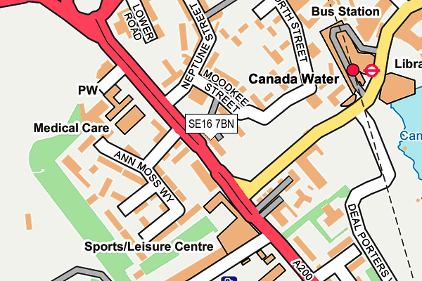 SE16 7BN map - OS OpenMap – Local (Ordnance Survey)
