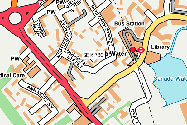 SE16 7BQ map - OS OpenMap – Local (Ordnance Survey)