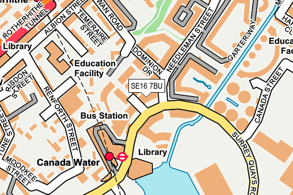 SE16 7BU map - OS OpenMap – Local (Ordnance Survey)