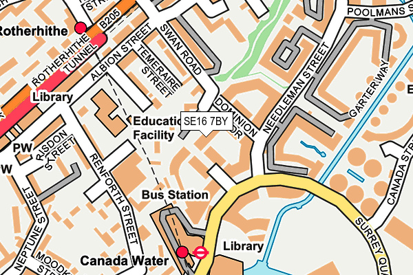 SE16 7BY map - OS OpenMap – Local (Ordnance Survey)