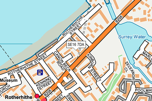 SE16 7DA map - OS OpenMap – Local (Ordnance Survey)