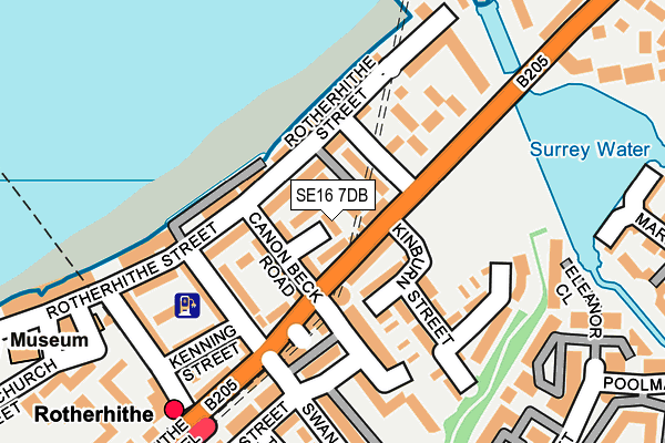 SE16 7DB map - OS OpenMap – Local (Ordnance Survey)