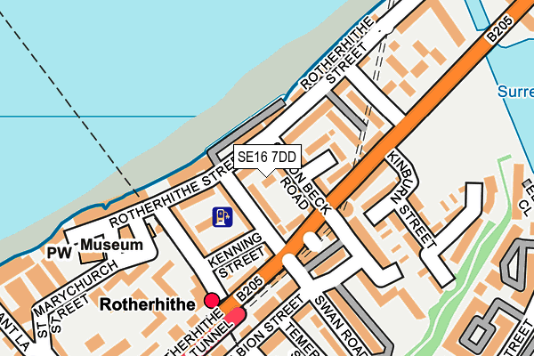 SE16 7DD map - OS OpenMap – Local (Ordnance Survey)